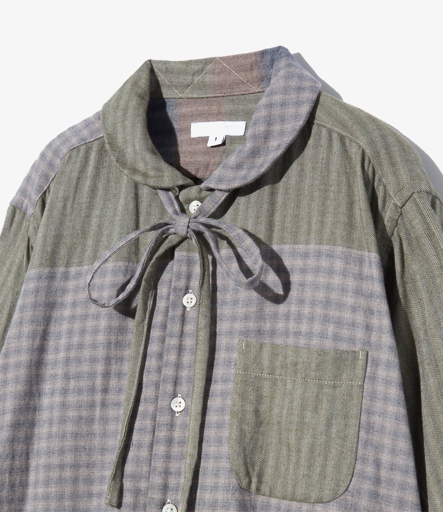 Women's Rounded Collar Shirt - Ivory 21W Corduroy Polka Dot Print 3 Women's Rounded Collar Shirt - Ivory 21W Corduroy Polka Dot Print