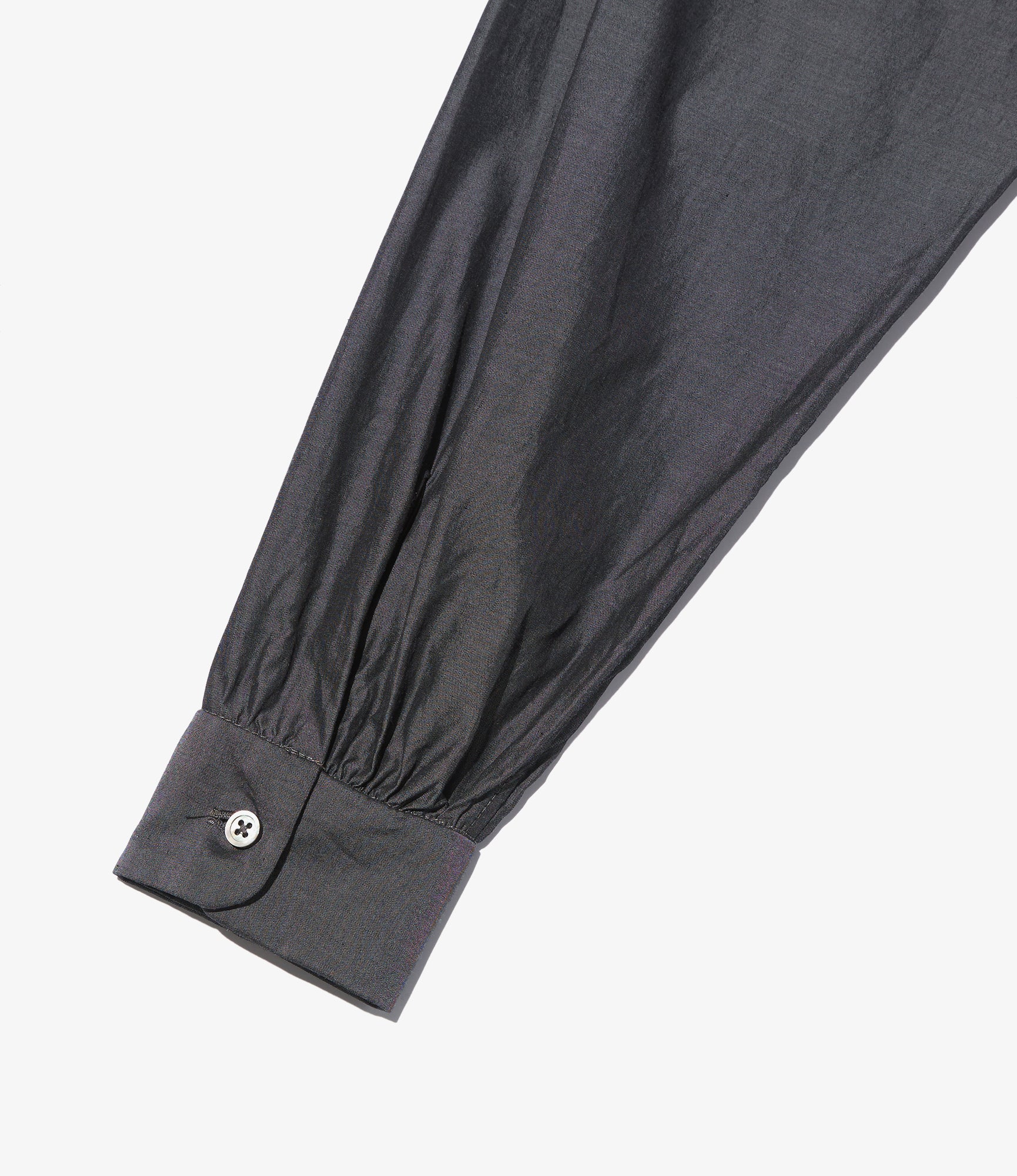 Women's Rounded Collar Shirt - Charcoal Cotton Iridescent Broadcloth 4 Women's Rounded Collar Shirt - Charcoal Cotton Iridescent Broadcloth