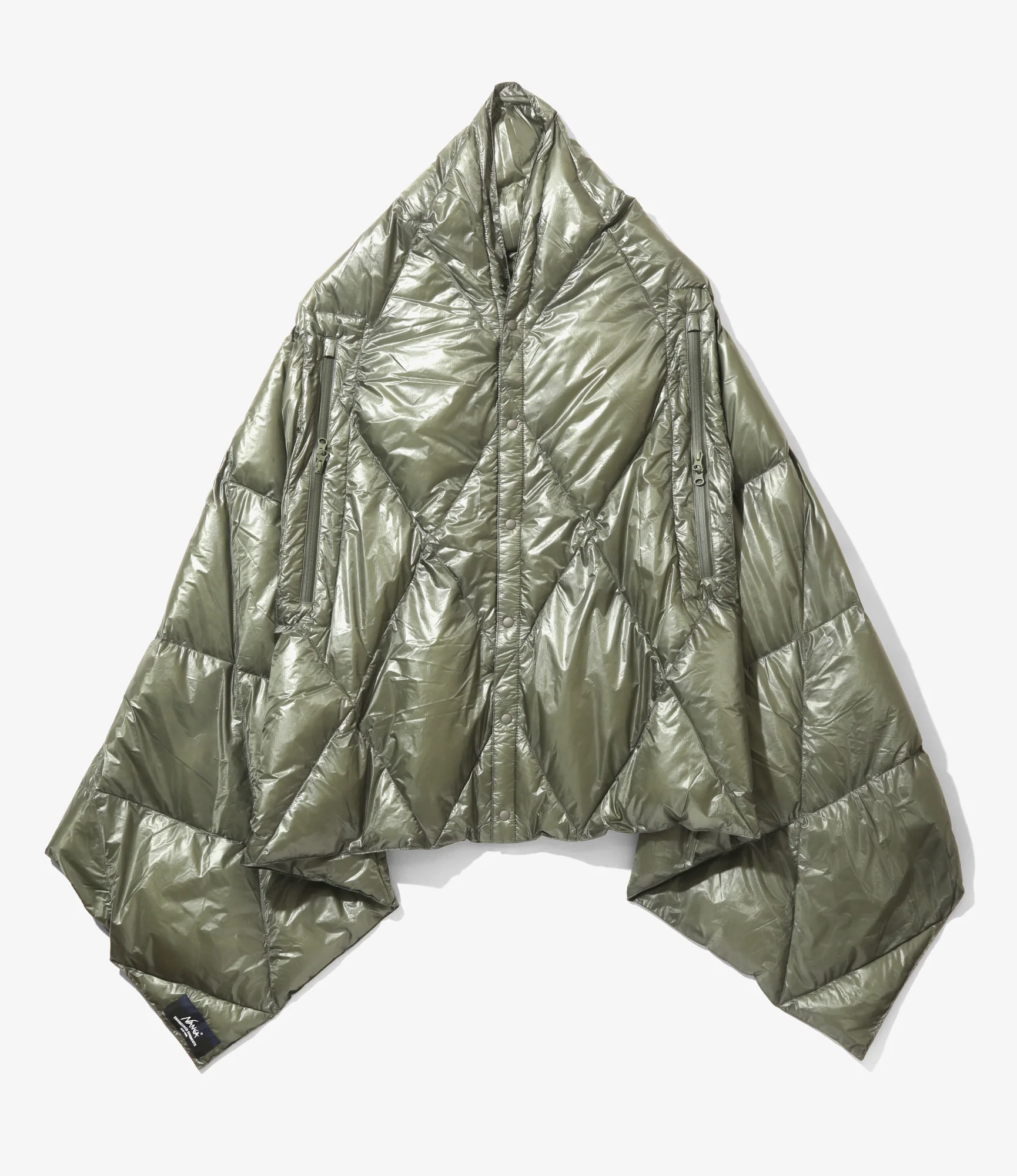 Engineered Garments x Nanga - Snap Shawl - Khaki -Nylon