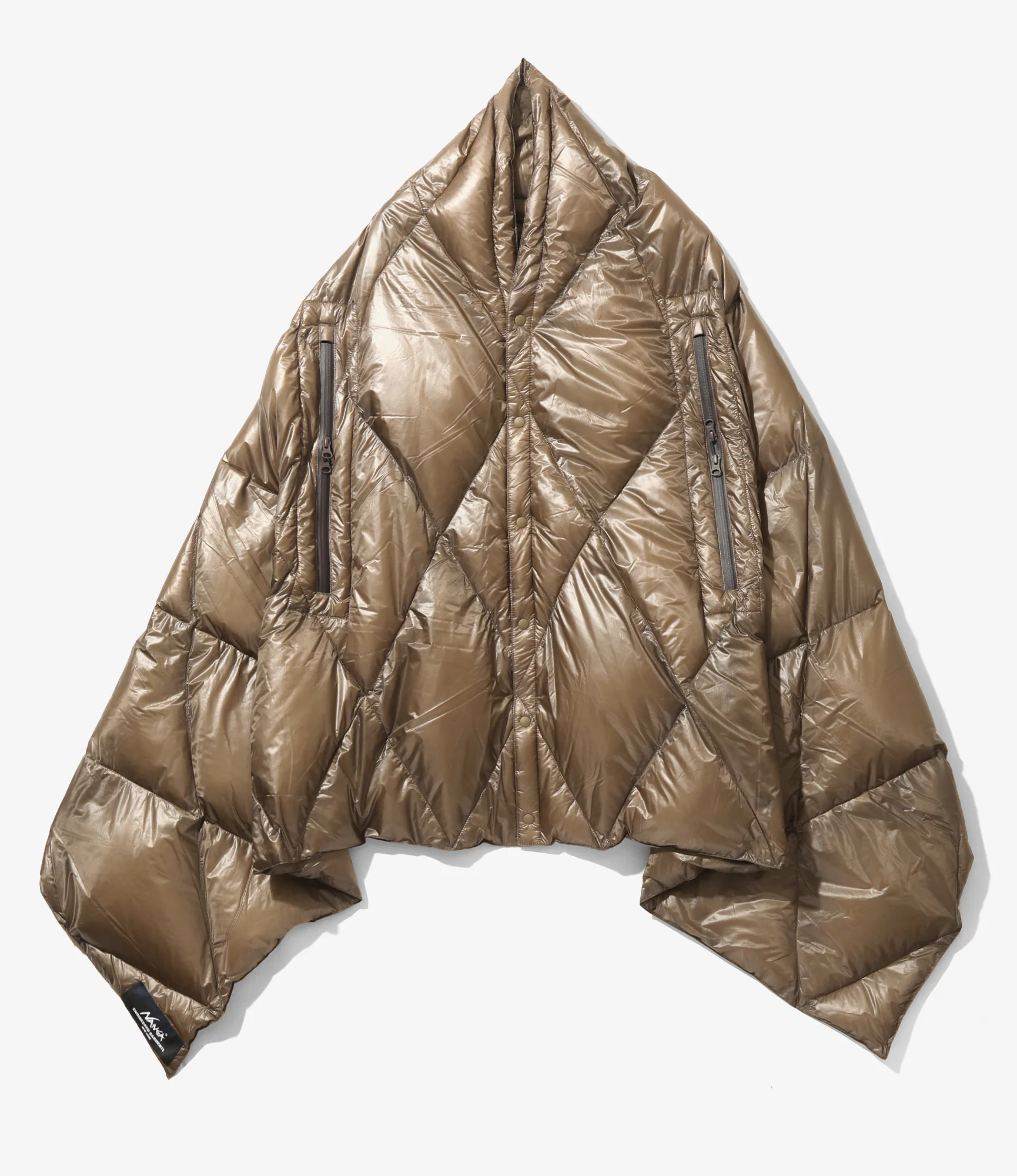 Engineered Garments x Nanga - Snap Shawl - Mocha -Nylon