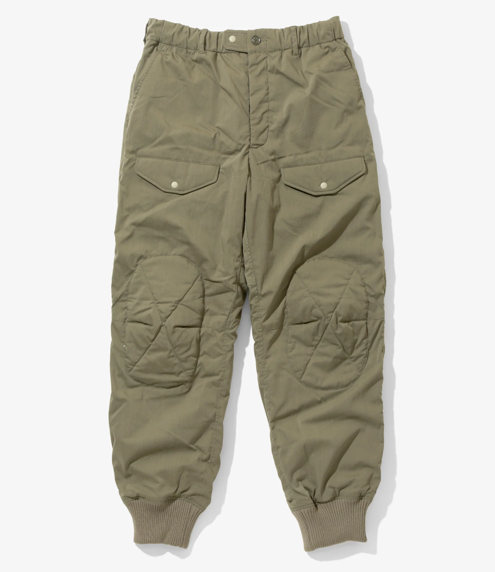 Engineered Garments x Nanga - Airborne Down Pant - Khaki - Flame Resistant Polyester Aramid Ripstop