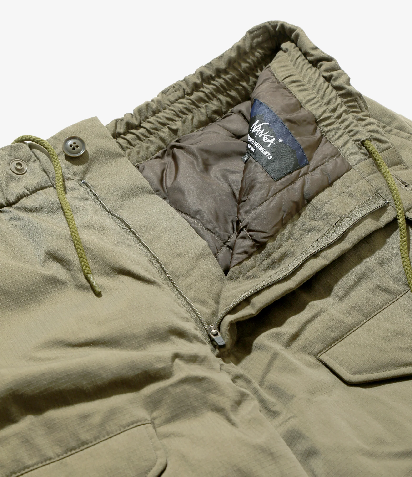 Engineered Garments x Nanga - Airborne Down Pant - Khaki - Flame Resistant Polyester Aramid Ripstop 3 Engineered Garments x Nanga - Airborne Down Pant - Khaki - Flame Resistant Polyester Aramid Ripstop