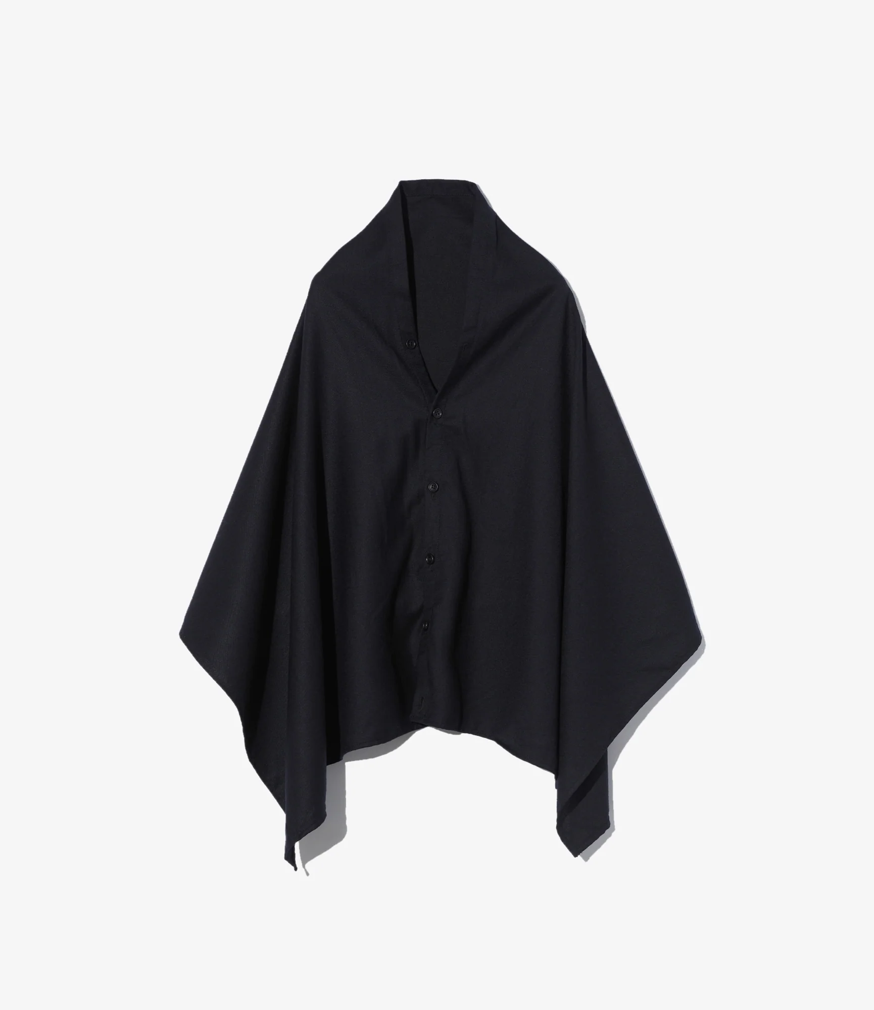 Button Shawl - Dk. Navy High Count Worsted Wool