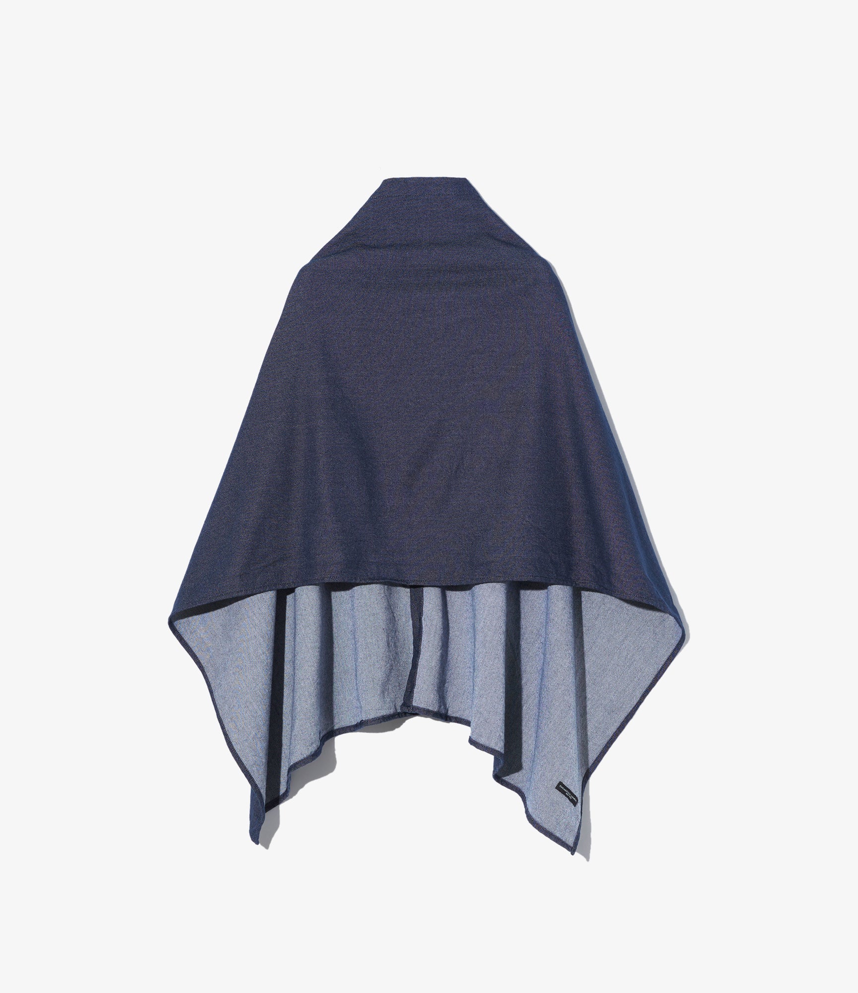 Button Shawl - Indigo Cotton Denim Flannel